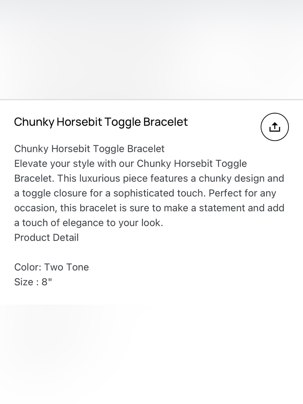 Yochi NY Two-Tone Chunky Horsebit Toggle Bracelet in Gold & Silver - Picture 5 of 8